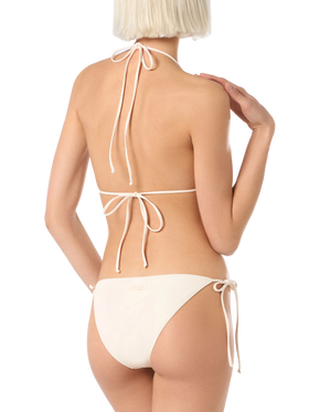 Woman triangle beige bikini with rhinestones - MC2 Saint Barth