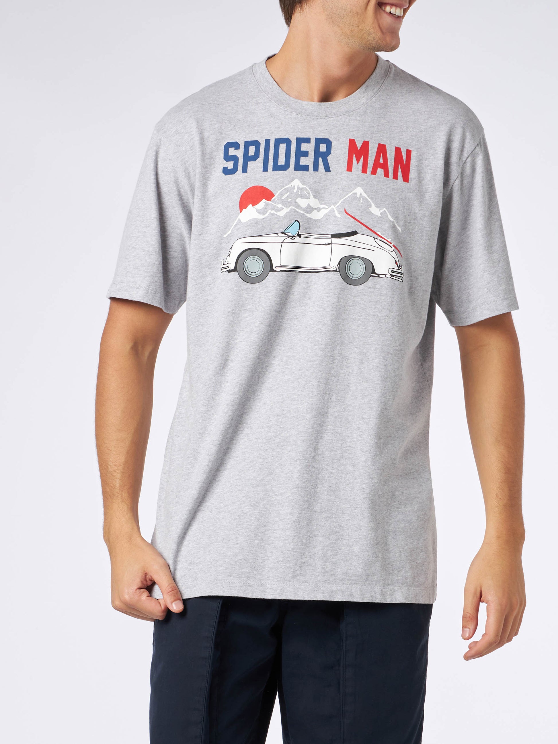 Man heavy cotton t-shirt with Spider Man and cart print - MC2 Saint Barth