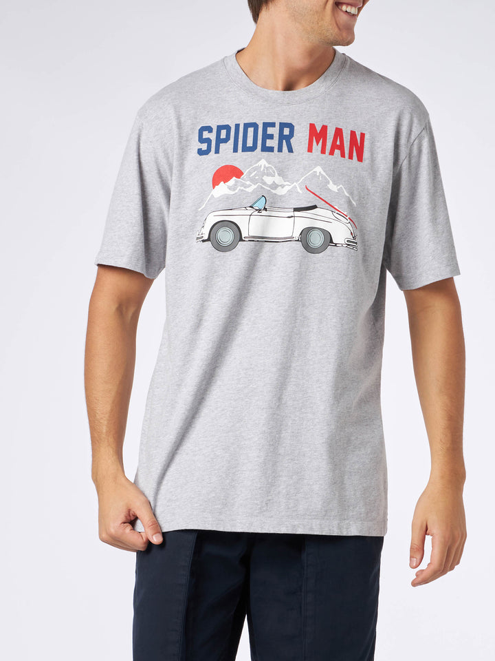 Man heavy cotton t-shirt with Spider Man and cart print - MC2 Saint Barth