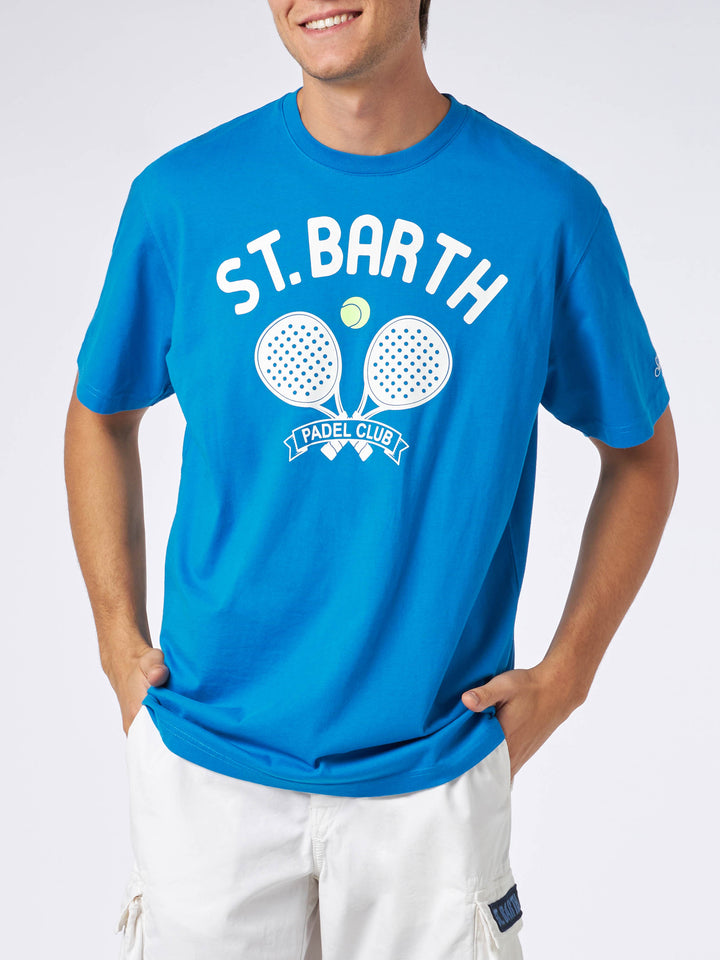Man heavy cotton t-shirt with St. Barth padel club print - MC2 Saint Barth