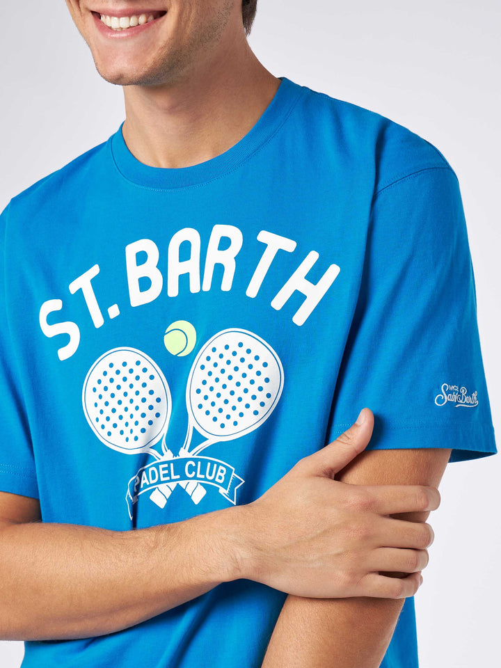 Man heavy cotton t-shirt with St. Barth padel club print - MC2 Saint Barth