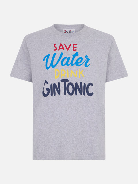 Man heavy cotton t-shirt with Gin Tonic print - MC2 Saint Barth