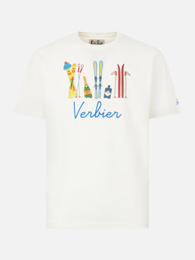 Man heavy cotton t-shirt with Verbier front embroidery - MC2 Saint Barth