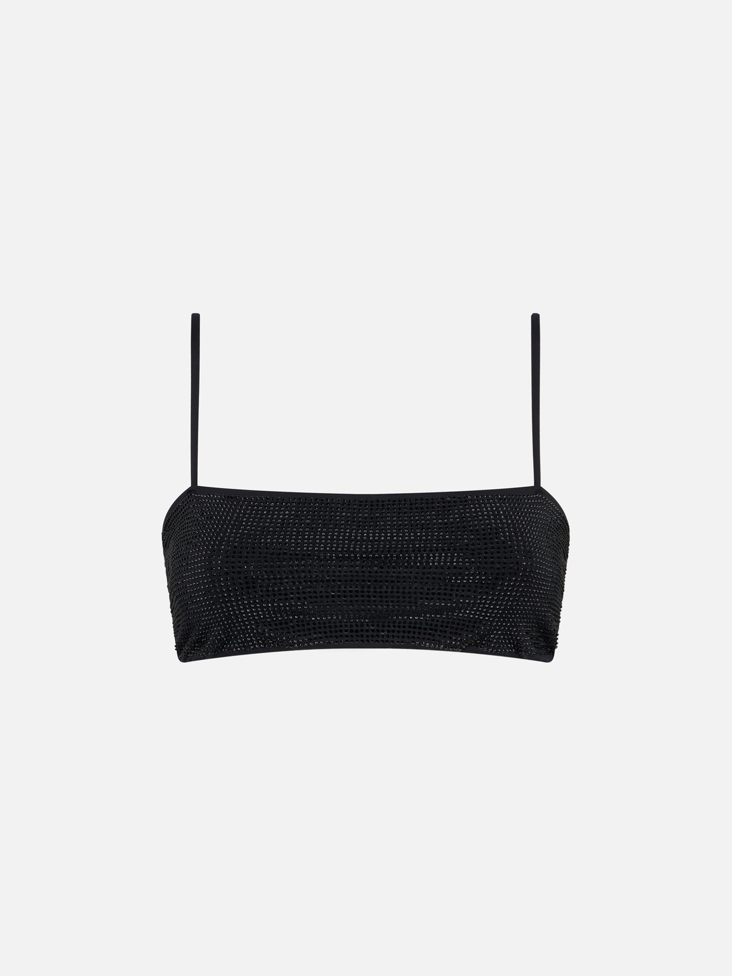 Woman bandeau black top with rhinestone - MC2 Saint Barth