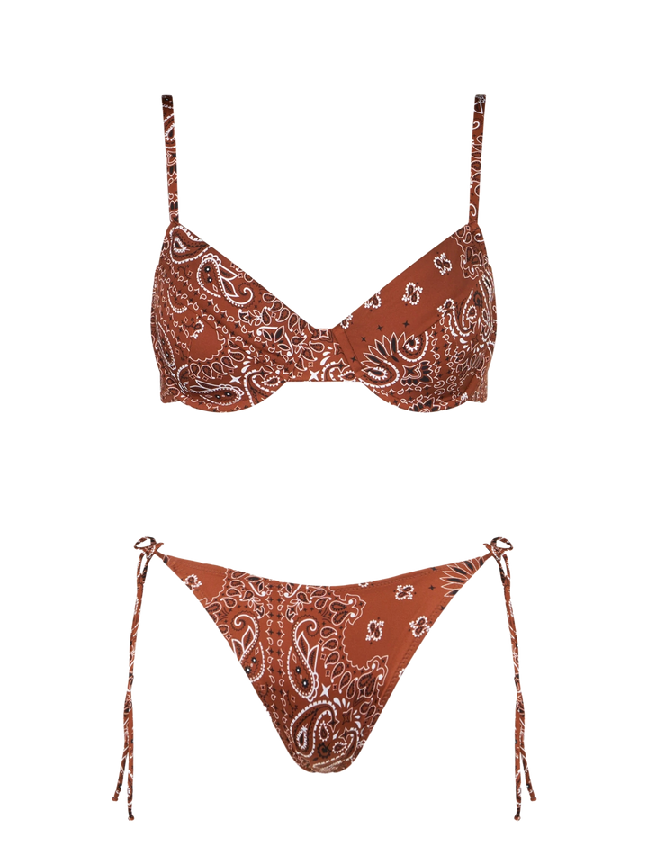 Woman bralette bikini with bandanna print - MC2 Saint Barth