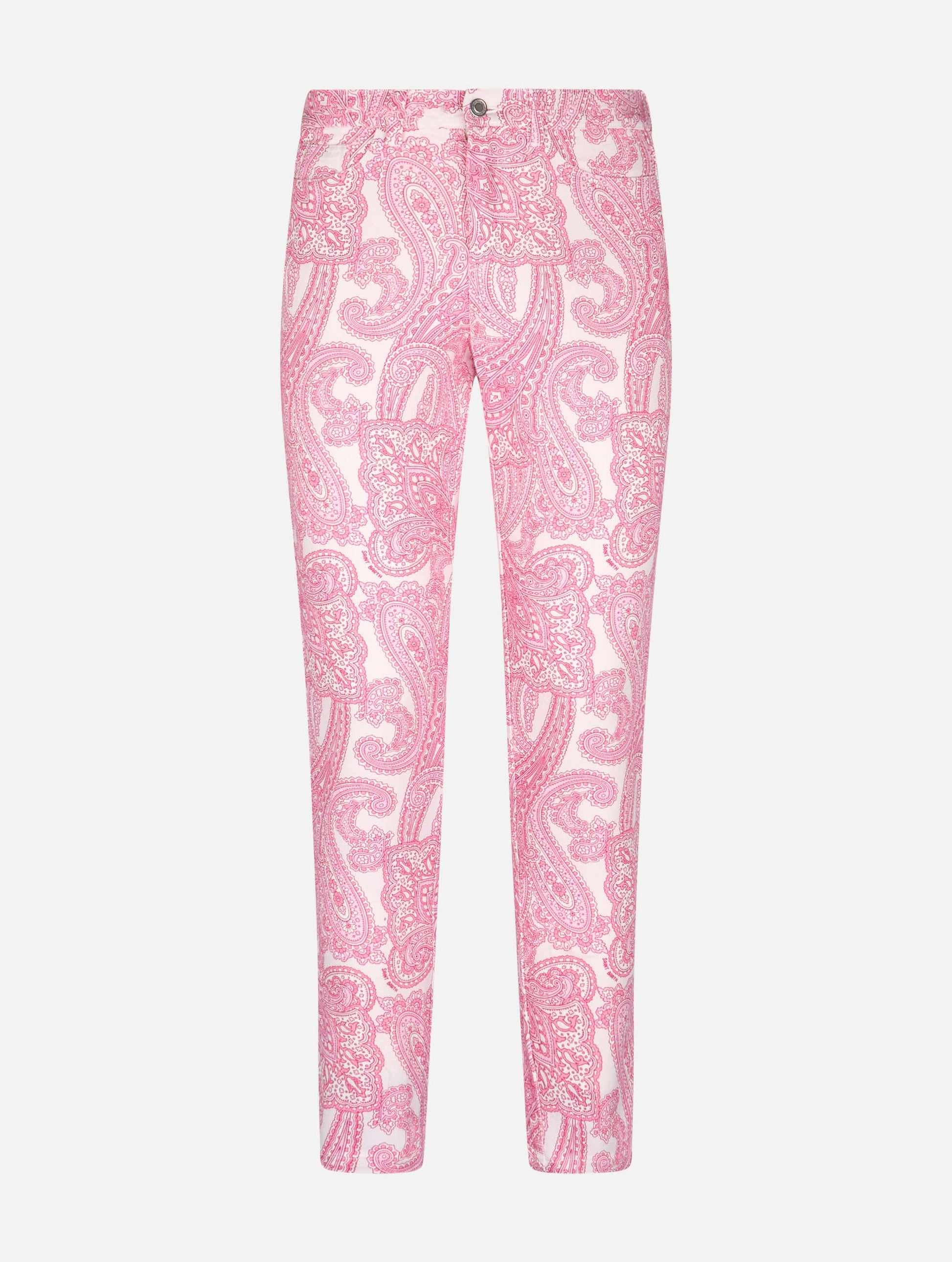 Woman pink paisley print denim Belleville - MC2 Saint Barth