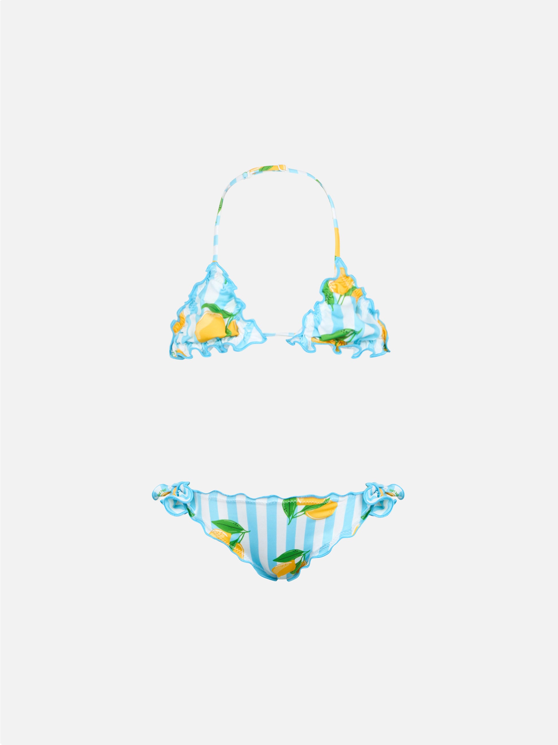Girl classic triangle bikini Cris with lemon print - MC2 Saint Barth
