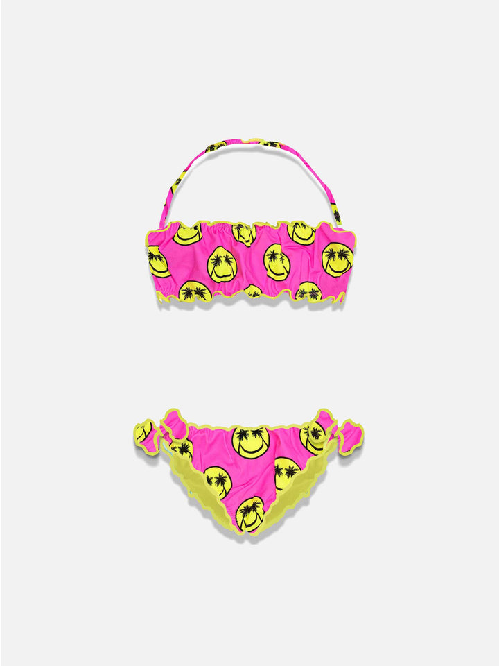 Girl bandeau bikini with smile print - MC2 Saint Barth