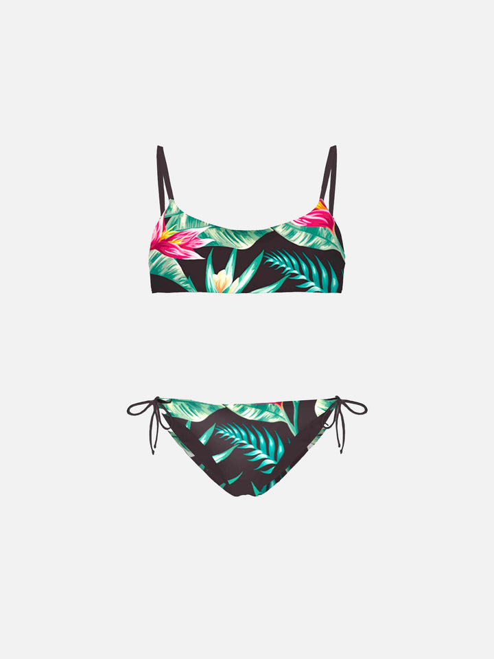 Heliconia print girl bralette bikini - MC2 Saint Barth