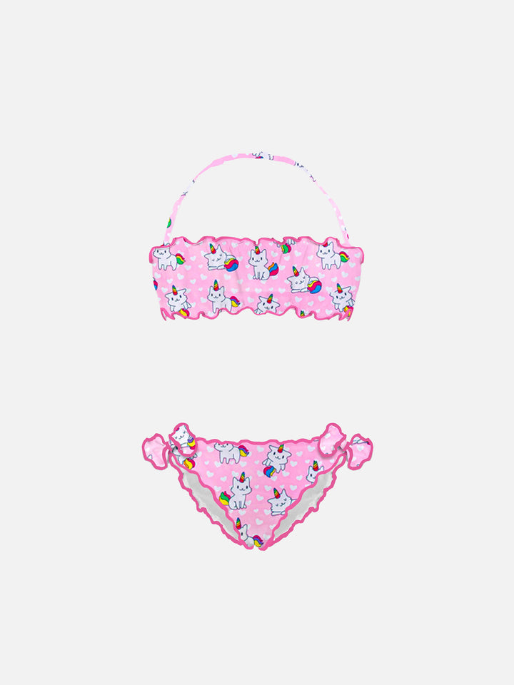 Girl bandeau bikini with cat print - MC2 Saint Barth