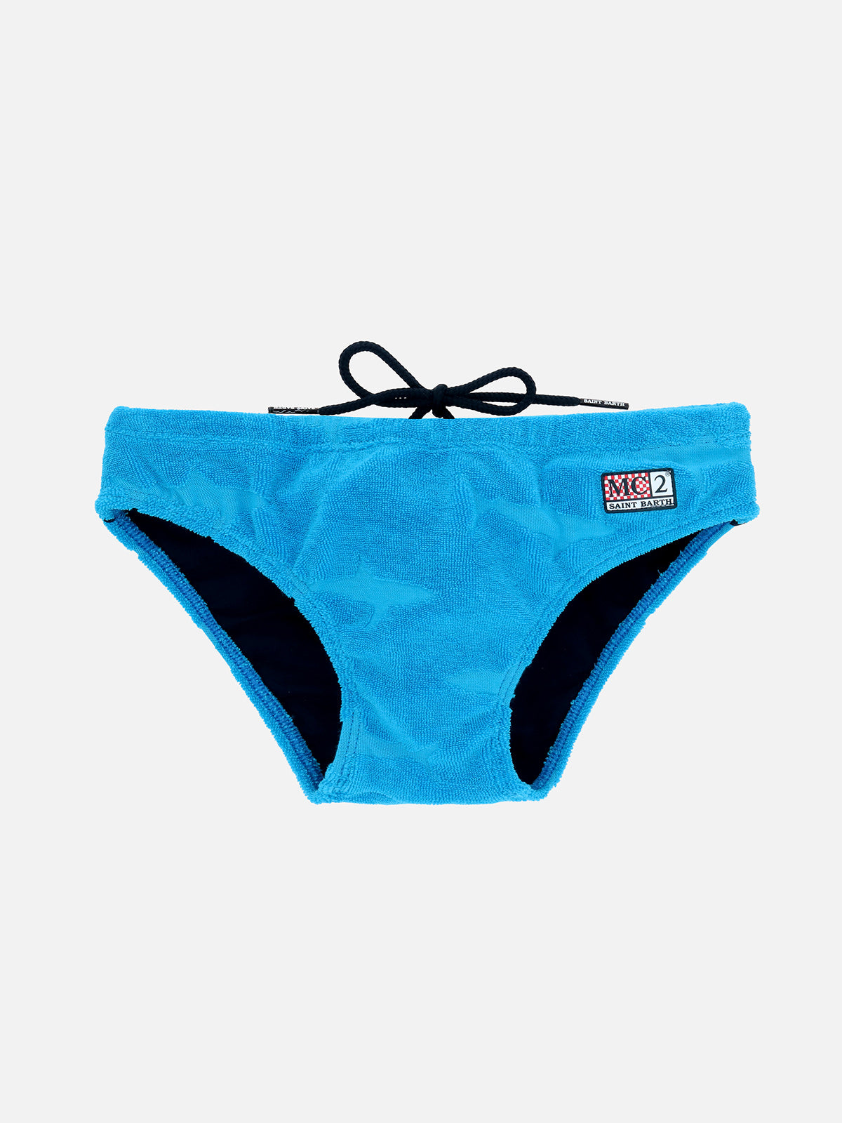 Boy terry swim briefs Billy with sharks embossed print - MC2 Saint Barth