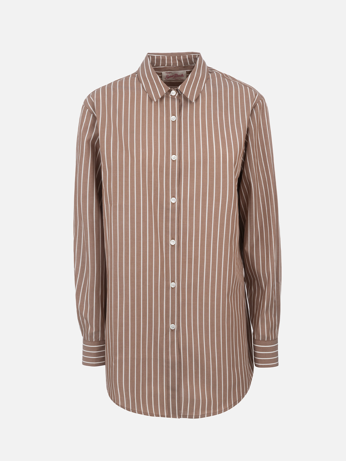 Camicia over da donna Brigitte in cotone stampa righe