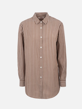 Camicia over da donna Brigitte in cotone stampa righe