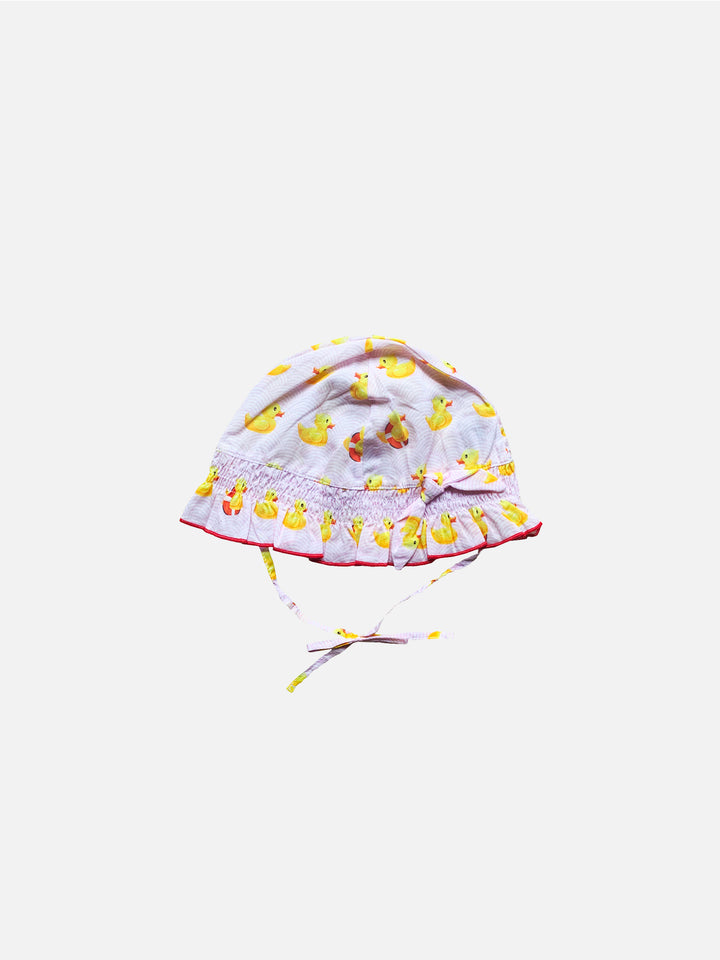 Girls Enfant Bonnet pink ducky print - MC2 Saint Barth