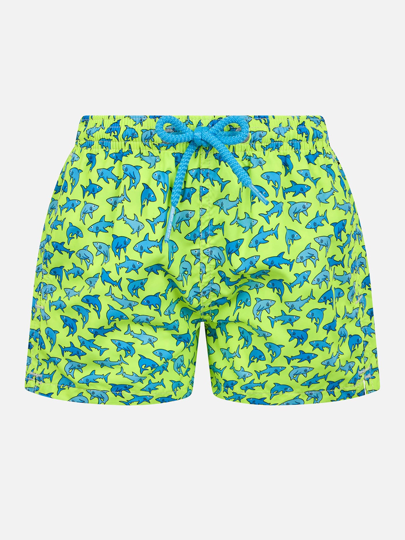 Boy lightweight fabric swim-shorts Jean Lighting with sharks print - MC2 Saint Barth
