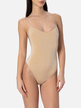Woman lurex one-piece swimsuit Cecille - MC2 Saint Barth