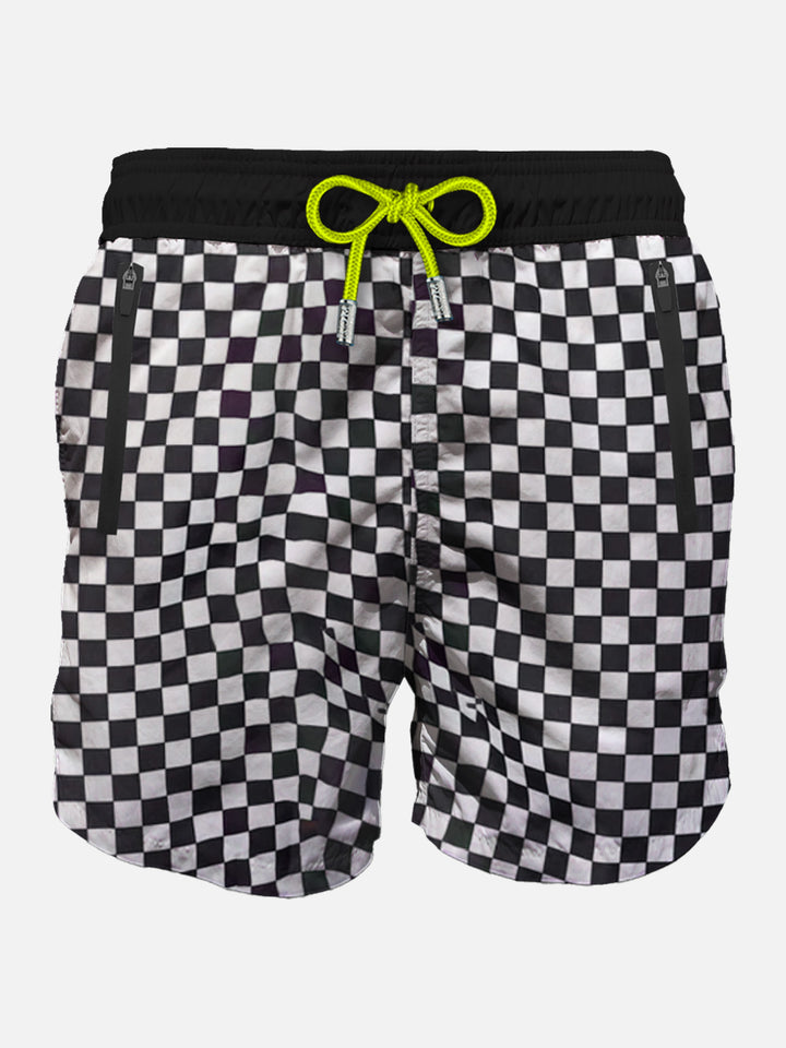 Check light fabric zipped swim shorts - MC2 Saint Barth