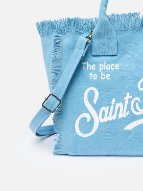 Borsa Colette in tela di cotone azzurra