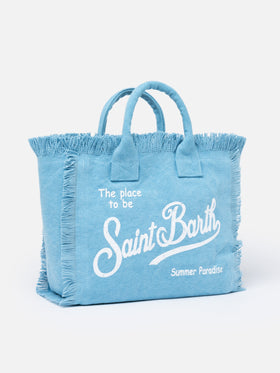 Borsa Colette in tela di cotone azzurra