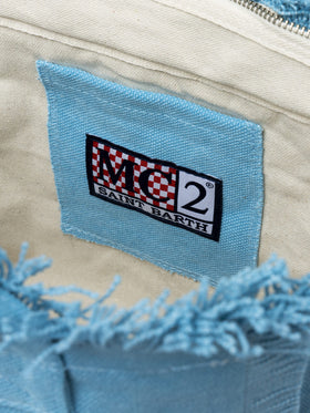 Borsa Colette in tela di cotone azzurra