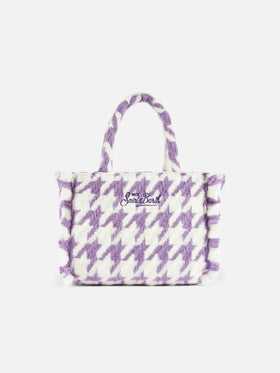 Wooly Colette fringed handbag with pied de poule pattern - MC2 Saint Barth
