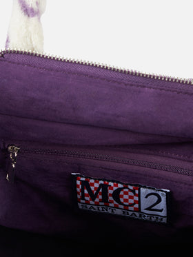 Wooly Colette fringed handbag with pied de poule pattern - MC2 Saint Barth