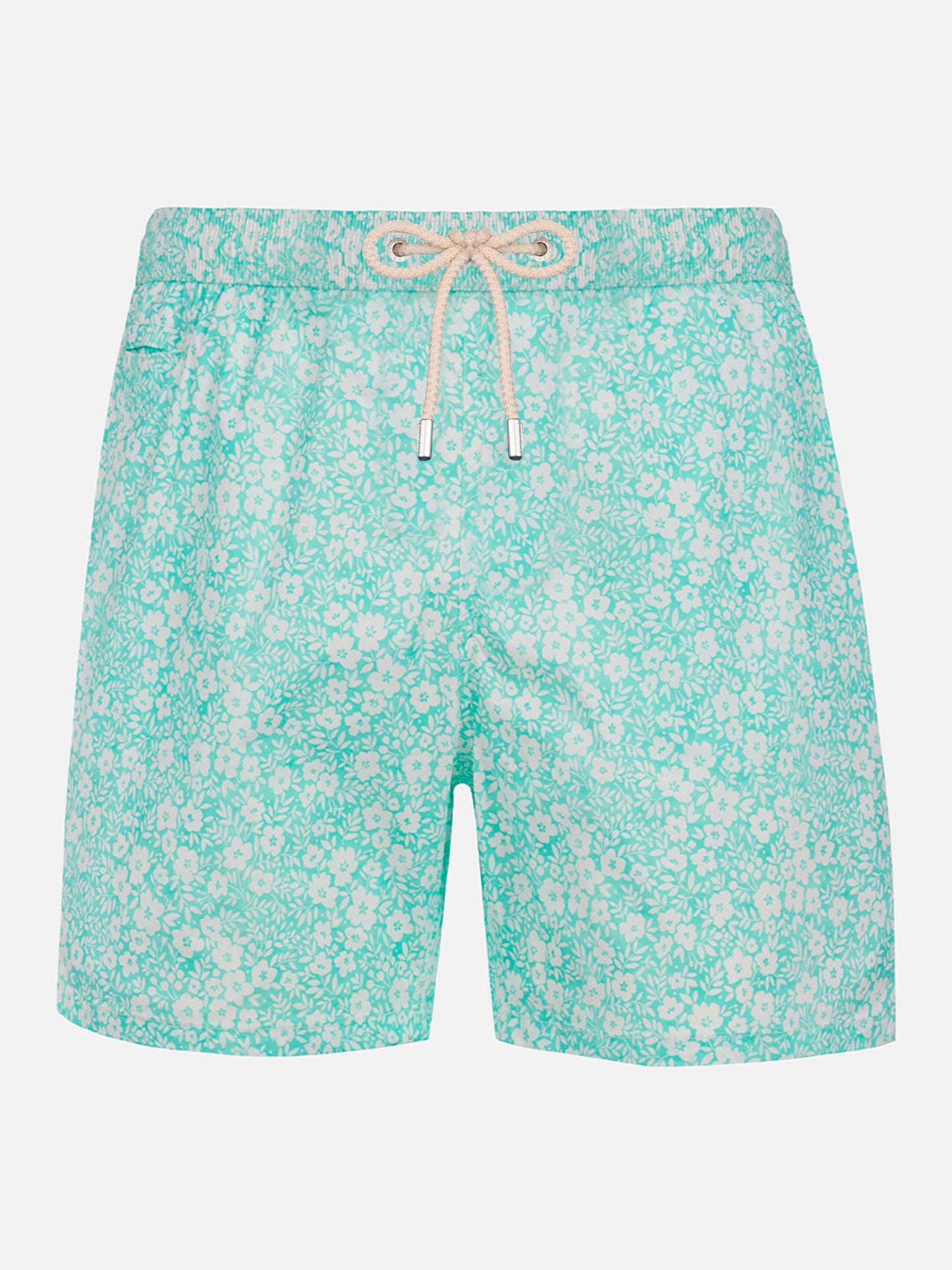 Comfort Light classic stretch swim shorts with flower print - MC2 Saint Barth