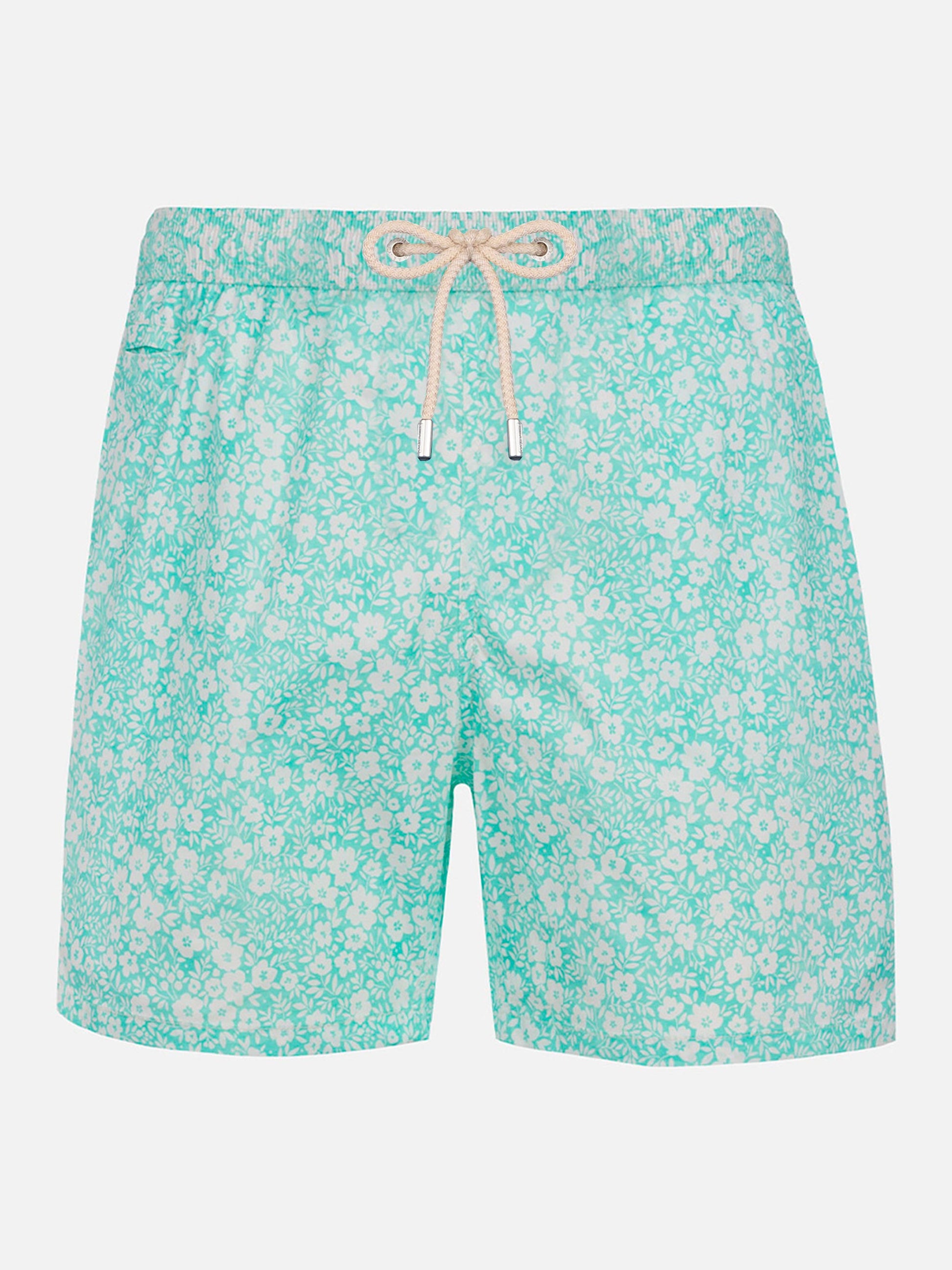 Comfort Light classic stretch swim shorts with flower print - MC2 Saint Barth