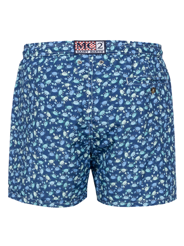 Man lightweight fabric swim-shorts Lighting 70 with crabs print - MC2 Saint Barth