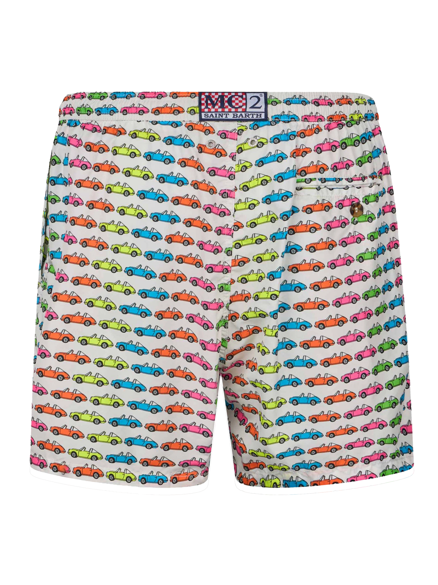 Man lightweight fabric swim-shorts Lighting Micro Fantasy with car print - MC2 Saint Barth