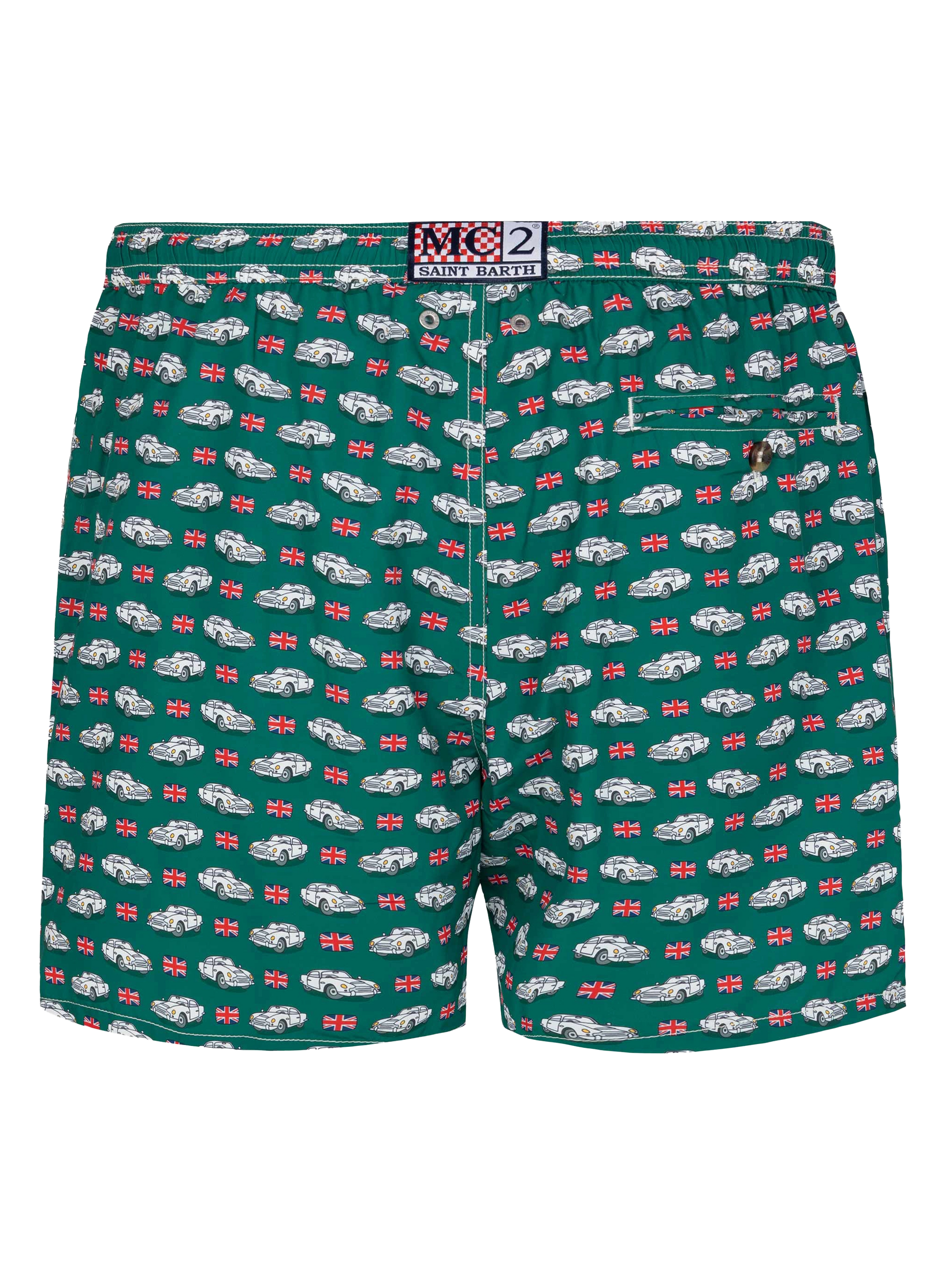 Lightweight fabric swim shorts Lighting with car print - MC2 Saint Barth