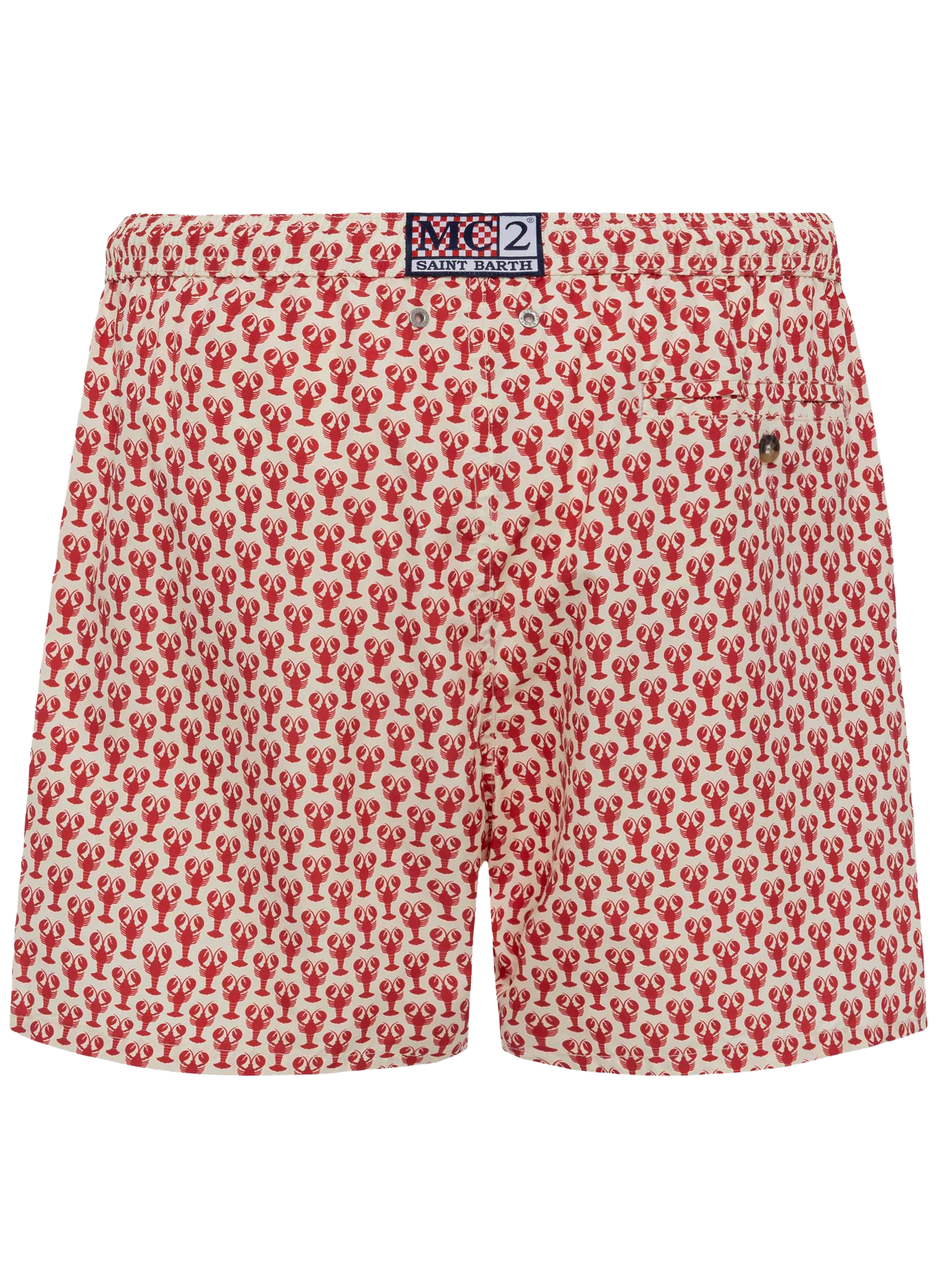 Lightweight fabric swim shorts Lighting 70 with lobster print - MC2 Saint Barth