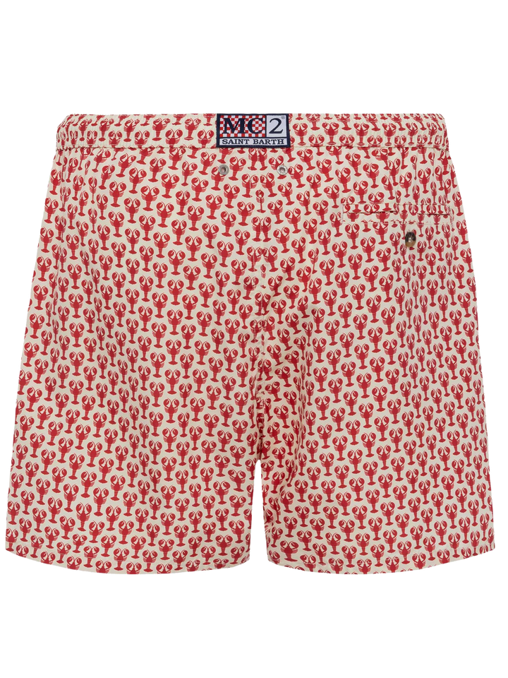 Lightweight fabric swim shorts Lighting 70 with lobster print - MC2 Saint Barth