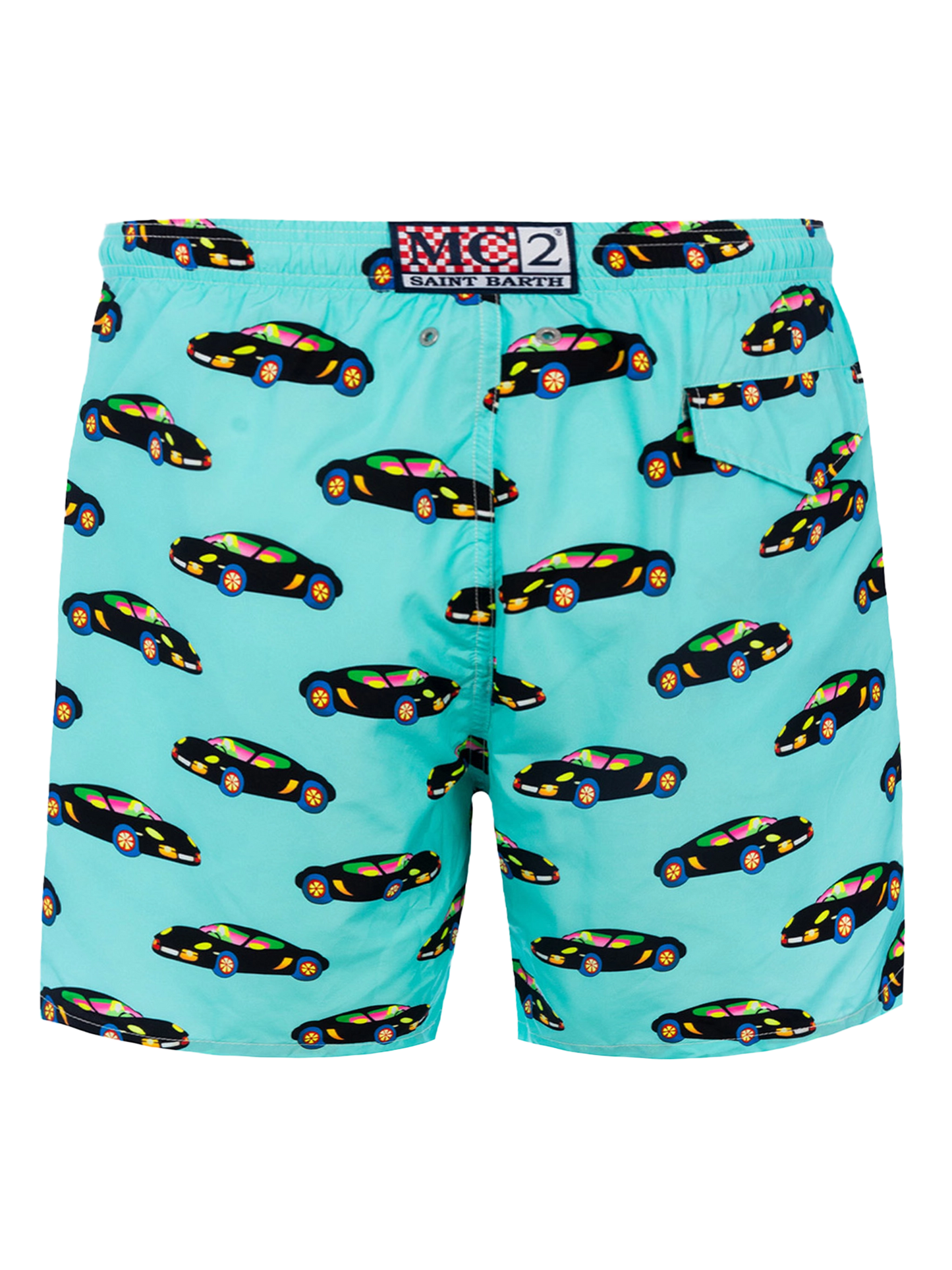 Man lightweight fabric swim-shorts Lighting with Lodola car print |MARCO LODOLA SPECIAL EDITION - MC2 Saint Barth