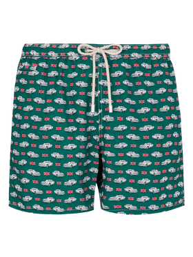 Lightweight fabric swim shorts Lighting with car print - MC2 Saint Barth