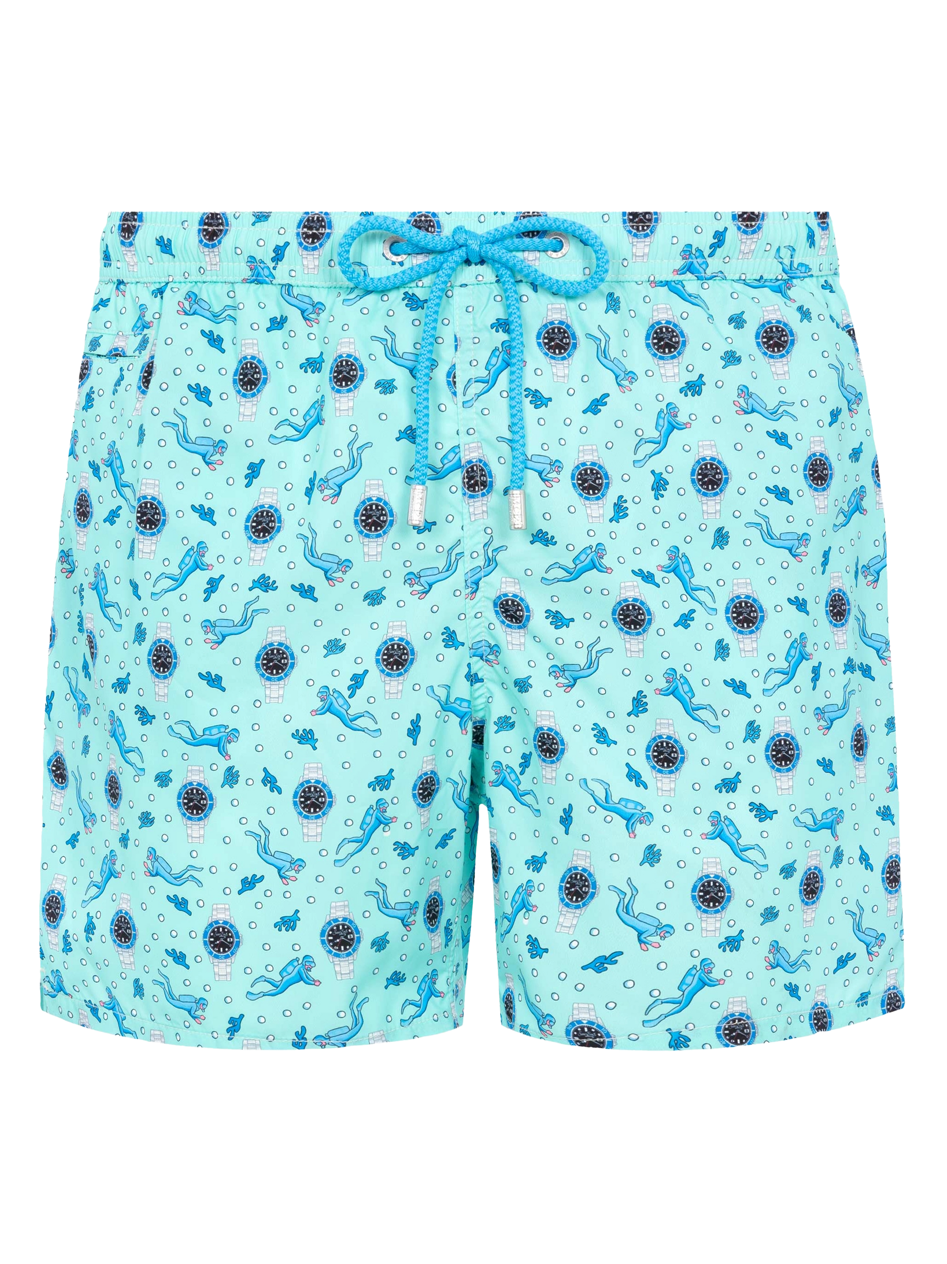 Lightweight fabric swim shorts Lighting with watch print - MC2 Saint Barth