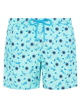 Lightweight fabric swim shorts Lighting with watch print - MC2 Saint Barth