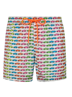 Man lightweight fabric swim-shorts Lighting Micro Fantasy with car print - MC2 Saint Barth