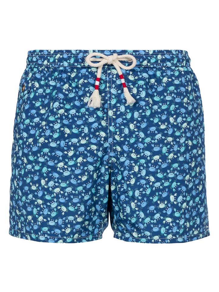 Man lightweight fabric swim-shorts Lighting 70 with crabs print - MC2 Saint Barth