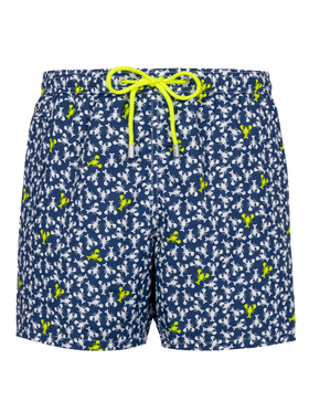 Man lightweight fabric swim-shorts Lighting Micro Fantasy with loabster print - MC2 Saint Barth