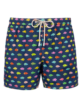 Man lightweight fabric swim-shorts Lighting Micro Fantasy with clownfishes print - MC2 Saint Barth