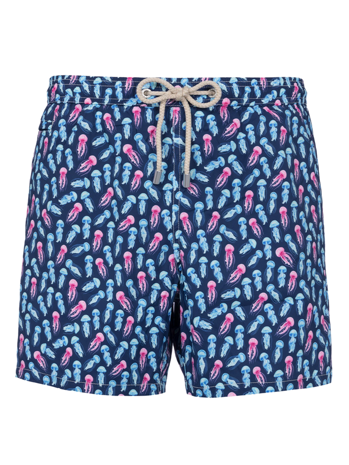 Comfort Light classic stretch swim shorts with jellyfishes print - MC2 Saint Barth