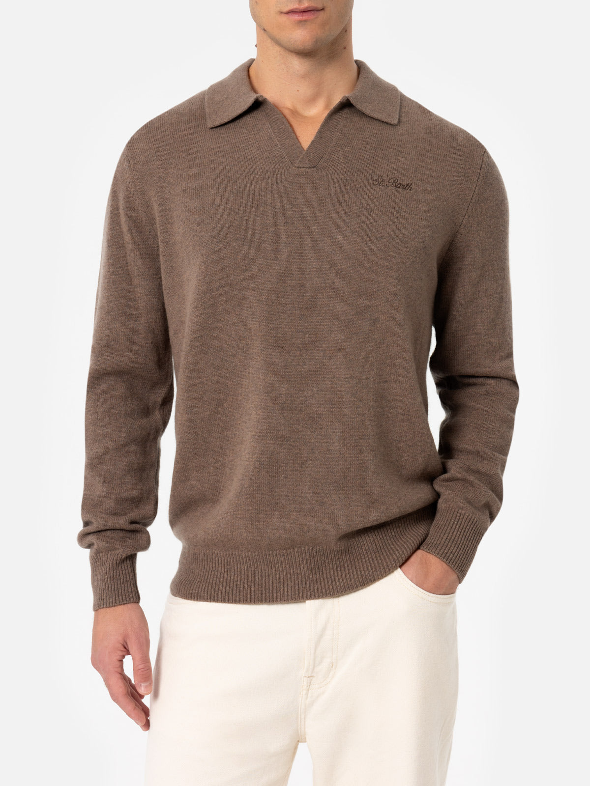 Man nut blended cashmere polo collar sweater Covent - MC2 Saint Barth