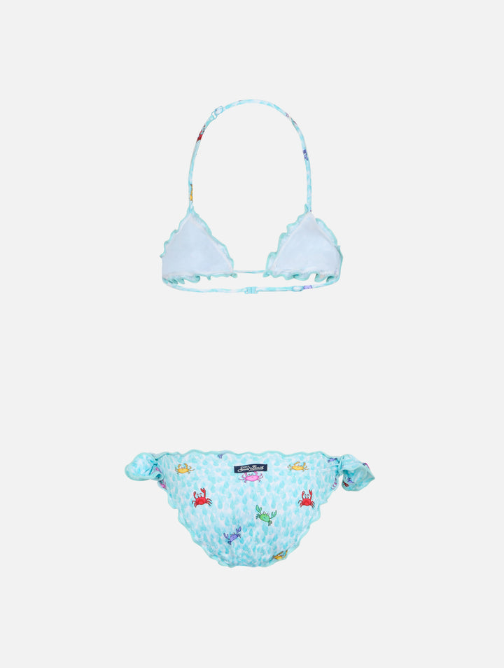 Girl classic triangle bikini Cris with crabs print - MC2 Saint Barth