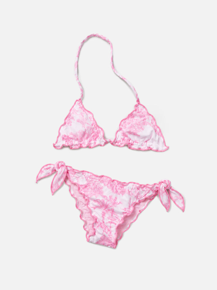 Cris stretch bikini with toile de jouy print
