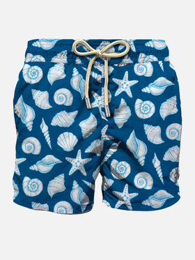 Man light fabric swim shorts with shells print - MC2 Saint Barth