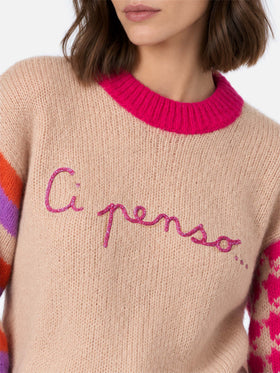 Danya Soft boxy sweater with Ci penso embroidery