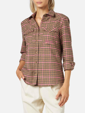 Damen-Overshirt mit Pied-de-Poule-Print
