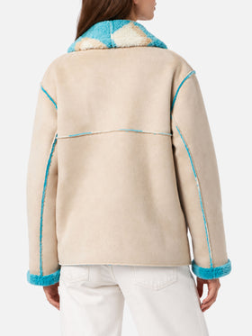 Dorys wendbare Jacke in Shearling-Optik mit Tartan-Print 
