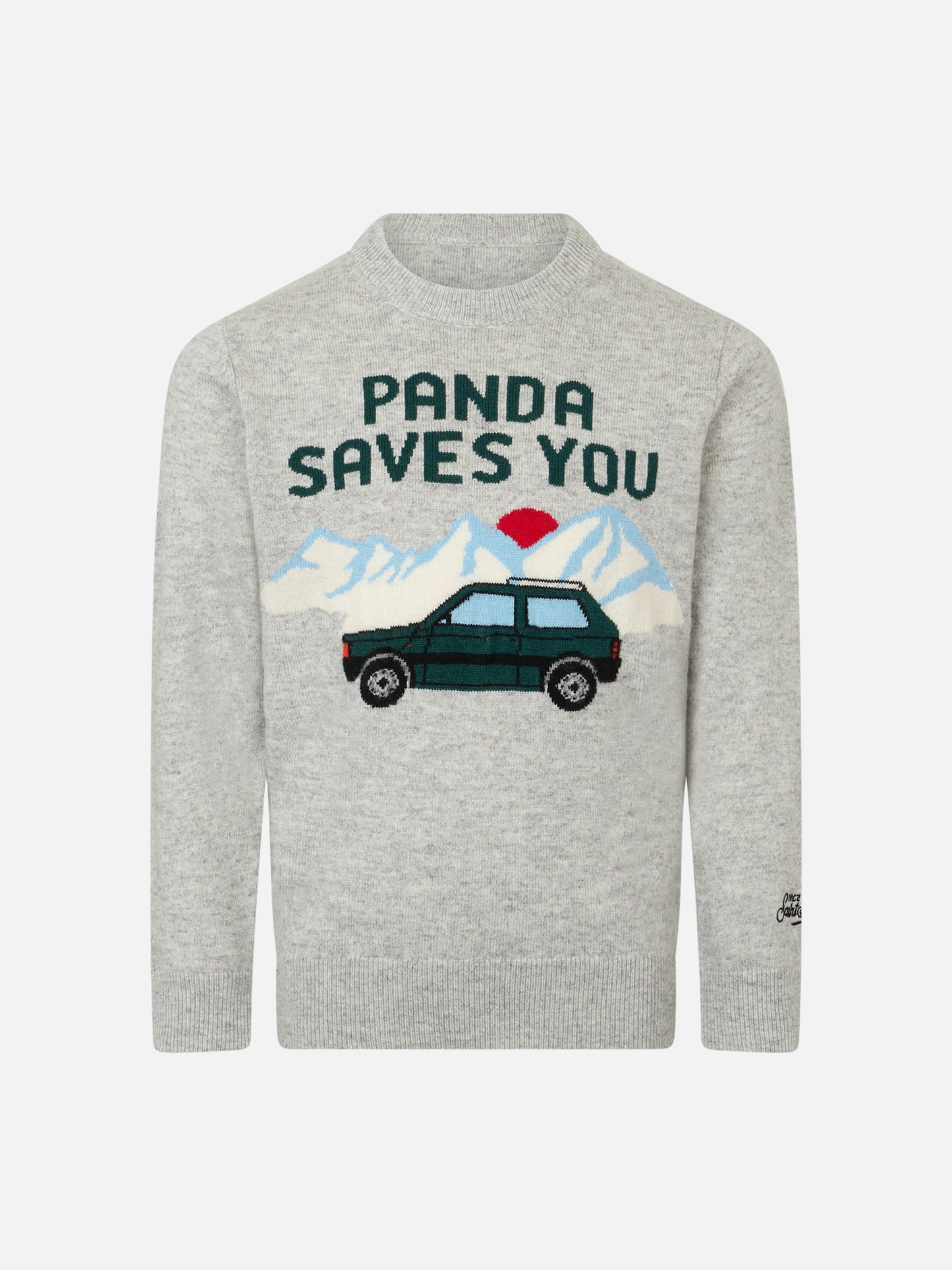Boy crewneck sweater with Panda saves you jacquard - MC2 Saint Barth